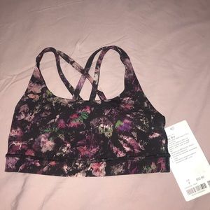 LULULEMON ENERGY BRA FLORAL ILLUSION ANTIQUE WHITE